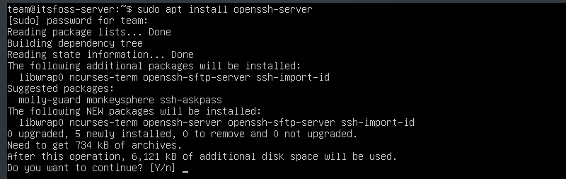 安裝 openssh-server