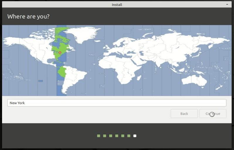 時區選擇Linux Mint